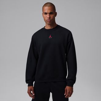 Nike Jordan Mens Jordan Brooklyn Crew-Neck Sweatshirt in Black | IU0255-010