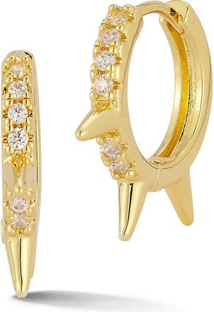 Sphera Milano Cubic Zirconia Spike Huggie Hoop Earrings in Gold at Nordstrom Rack