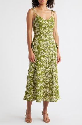 Adelyn Rae Trina Corded Midi Dress in Olive at Nordstrom Rack, Size X-Small