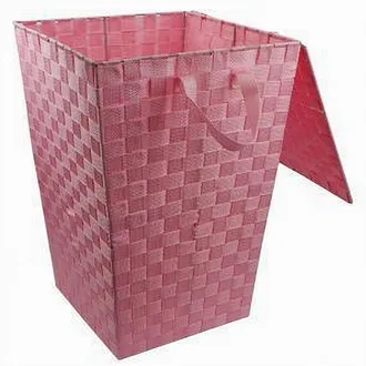 Trade Shop Trade Shop - Cesta Cesta Para Objetos Ba&ntilde;o Hogar Tapa 35 X 52 Cm 79107 Rosa