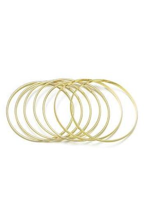 Adornia Set of 6 Thin Bangle Bracelets in Gold at Nordstrom Rack
