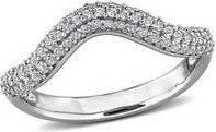 Delmar White Topaz Curved Band Ring in Silver/White at Nordstrom Rack, Size 8