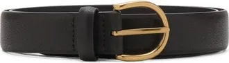 Mango Pebble Leather Belt in Dark Brown at Nordstrom, Size Medium
