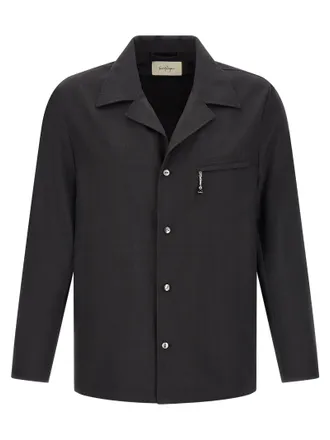Second/Layer Gray Polyester Mens Blouse