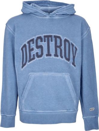 HUF Blauwe hoodie met lange mouwen en kangoeroezak - Heren - Hoodies - Blauw - XL - Katoen - Hoodies & sweatvesten