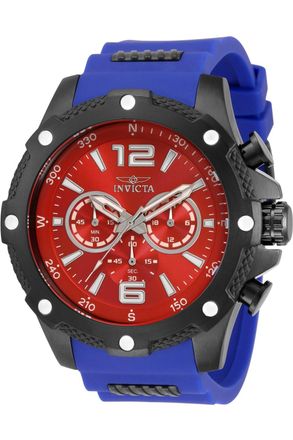 Invicta I-Force 34020 Herenhorloge - Quartz Uurwerk - Roestvrij Staal met Rode Wijzerplaat - 50 mm