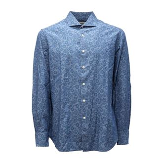 MC2 Saint Barth Blue Denim Overhemd Monoflower Model - Heren - Casual Overhemden - Blauw - L - Denim - Overhemden