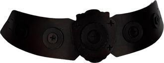 Saint Laurent Pre-owned Womens Paris Shield Belt in Brown Leather - Mocha - Size Small