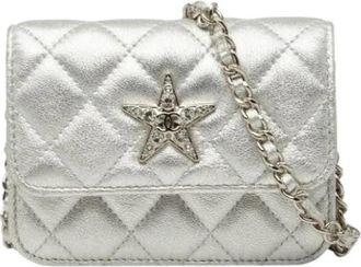 Chanel Pre-owned Mini Pochette Schoudertas - Dames - Vintage Mini Tas - Grijs - ONE Size - Leer - Vintage