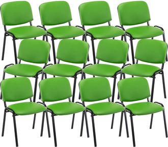 Clp Pack De 12 Sillas Confidente Ken En Simil Cuero Verde