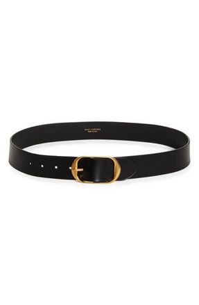 Nili Lotan Leather Belt in Black W/antique Bras at Nordstrom, Size 75