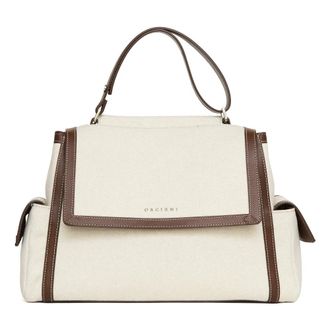 Orciani Sveva Medium Bag - Dames - Handtassen - Beige - ONE Size - Katoen - Tassen