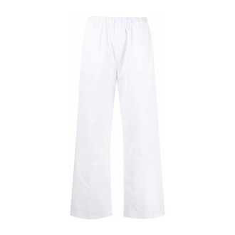 Aspesi Pantaloni in Seta e Nylon a Gamba Larga - - Trousers - Donna - Bianco - S