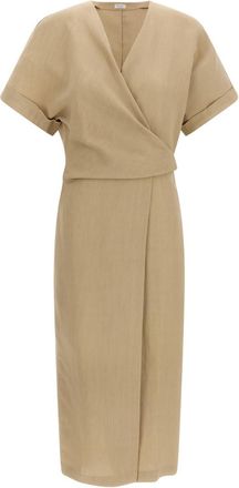 Brunello Cucinelli Beige Wrap dress