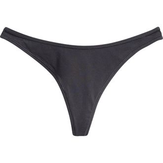 SKIMS Everyday Cotton Thong in Onyx at Nordstrom, Size Xx-Small