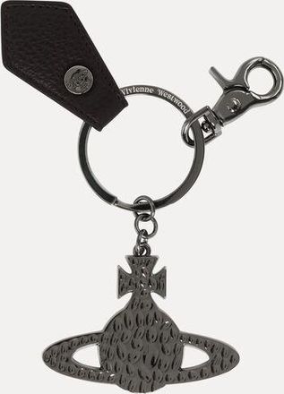 Vivienne Westwood Hammered Orb Keyring Metal Blackpu-grain One Size Unisex