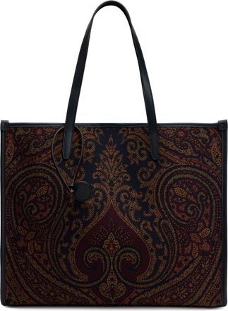 Etro Womens Tote Bag Paisley Brown Canvas