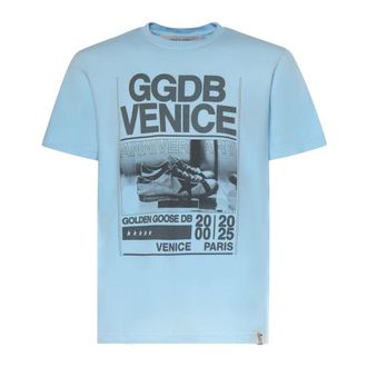 Golden Goose T-Shirts, male, Blue, Size: XL Journey T-Shirt Regular