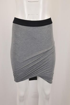 Alexander Wang T by Alexander Wang Asymmetric Bodycon Skirt in Grey Cotton