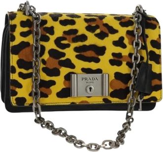 Prada Pre-owned Cross Body Bags, female, Yellow, Size: ONE SIZE Pre-owned Vintage Nylon Cross Body Bag