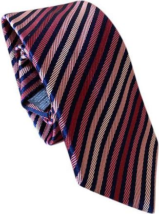 Paul Smith Navy & Pink Striped Silk Tie