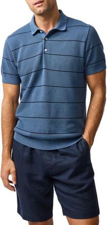 Rodd & Gunn Turners Bay Stripe Polo in Bluestone at Nordstrom, Size Xx-Large