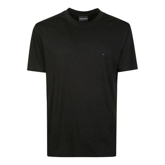 Emporio Armani Logo Geborduurd T-shirt - Heren - T-shirts - Zwart - S - Tops