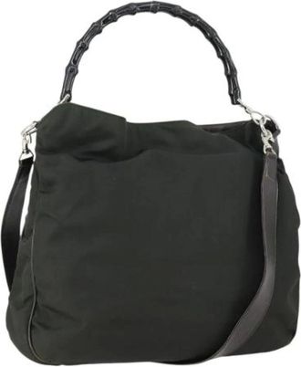 Gucci Pre-owned Handbags, female, Green, Size: ONE SIZE Pre-owned Nylon Handbag