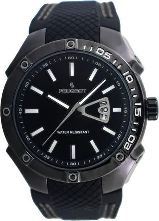 Peugeot Sports Calendar Silicone Rubber Watch - 44MM in Black at Nordstrom