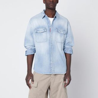 Dsquared2 Light blue washed denim shirt