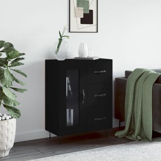 vidaXL Aparador De Madera De Ingenier&iacute;a Negro 69,5x34x90 Cm Vidaxl