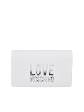 Love Moschino White Rectangular Polyurethane Shoulder Bag