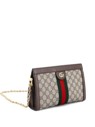 Gucci Ophidia Chain Shoulder Bag GG Coated Canvas Small crossbody bag - Brown