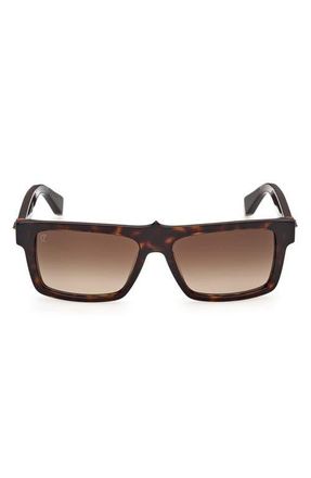 Christian Louboutin 57mm Square Sunglasses in Classic Havana /Bronze at Nordstrom