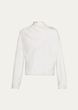 Vince Draped Cowl-Neck Blouse