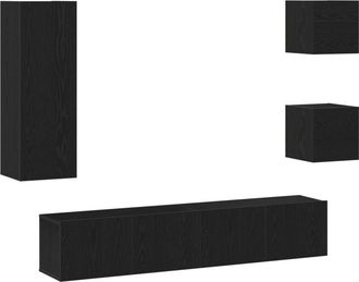 vidaXL Vidaxl - 5 Piece tv Cabinet Set in Black Oak