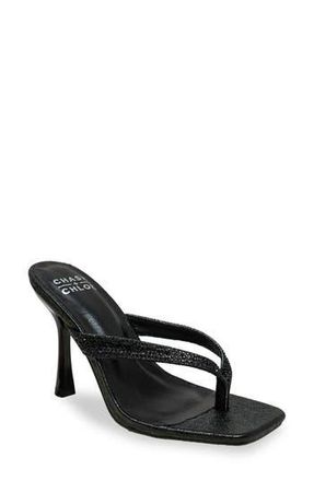 Chase + Chloe by Intouch Footwear Vixxy Embellished Toe Post Sandal in Black at Nordstrom Rack, Size 6.5