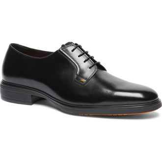 Santoni Easy Plain Toe Oxford in Black at Nordstrom, Size 10.5