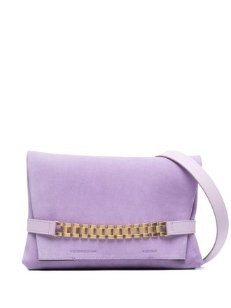 Victoria Beckham Borsa a spalla con logo goffrato - Viola