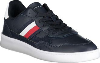 Tommy Hilfiger Contrast-Stripe Leather Sneaker - Blue