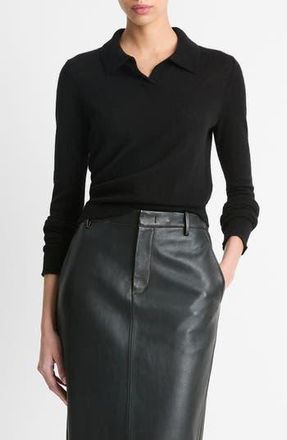 Vince Wool Blend Polo Sweater in Black at Nordstrom Rack, Size Xx-Small