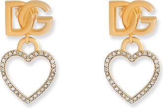 Dolce & Gabbana Meatl Earrings With Rhinestones-Donna