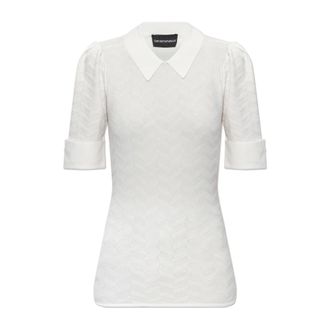 Emporio Armani Blouses, female, White, Size: XS Top with rolled-up sleeves