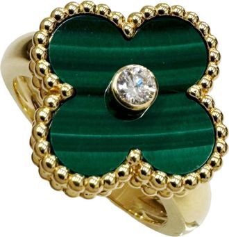 Van Cleef & Arpels Alhambra Green Yellow Gold Yellow Gold (18K) Band Ring (Pre-Owned)