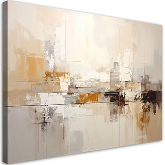 Feeby Cuadro En Lienzo, Abstracci&oacute;n Moderna Beige, 120x80