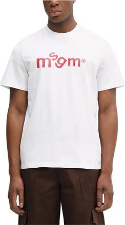 Msgm T-shirt met logo-print - Heren - T-shirts - Wit - S - Katoen - Tops