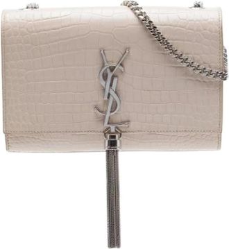 Saint Laurent Pre-owned Kate Schoudertas - Dames - Vintage Schoudertas - Beige - ONE Size - Leer - Vintage