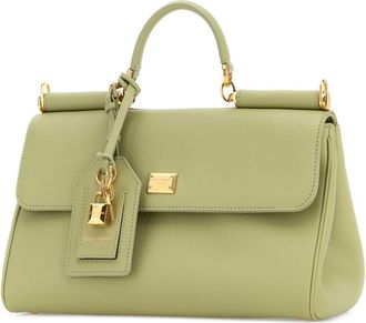 Dolce & Gabbana Womens Top Handle Bag Green Pvc Calfskin