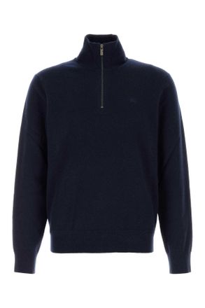 Burberry Dark Blu Stretch Cashmere Blend Sweater