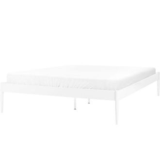 Beliani Beliani - Letto matrimoniale con rete a doghe in metallo bianco 160 x 200 cm Vaurs